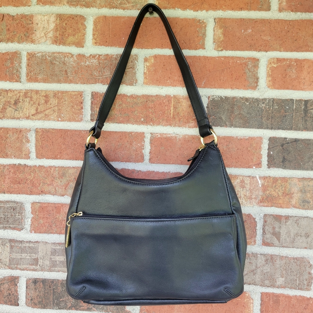 Gianni Bernini Black Soft Leather Hand Bag